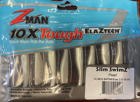 Zman Slim Swimz 2.5" Minnow Pearl