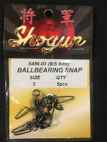 Shogun Ball Bearing Snap Swivel - Size 3 60lb, 5 pcs #S456-03