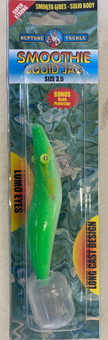Neptune Tackle Smoothie Squid Jag - Size 3.5 Lime Lime Lumo