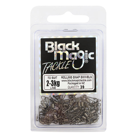 Black Magic Rolling Snap Swivel - Value Pack 24kg, 39 Pieces